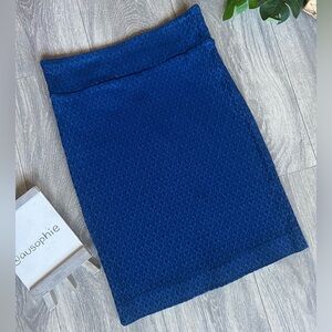 Margaret M slimming pant navy blue textured diamond print fitted pencil skirt S